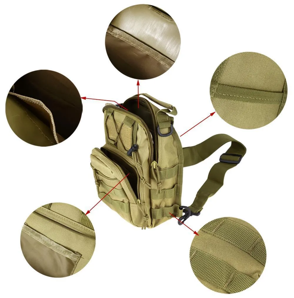 Military Survival Shoulder Tactical Sling Backpack Bag