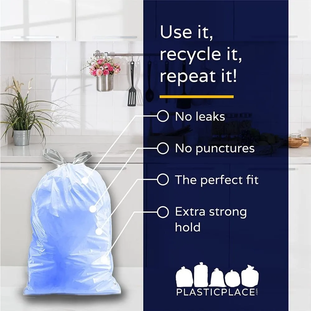 Simplehuman®* Compatible Blue Trash Bags - Code H - 8-9 Gallon - 200/Case